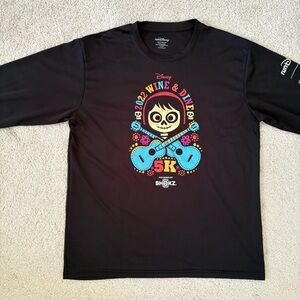 RunDisney Men’s 2022 Black Long Sleeve Tee with Colorful Guitar Design